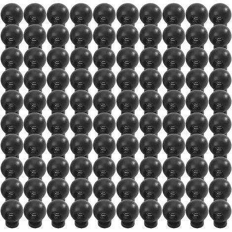 Lot de 100 butées de câble en plastique noir pour bricolage, avec connecteur et cache-interrupteur. (1/5)