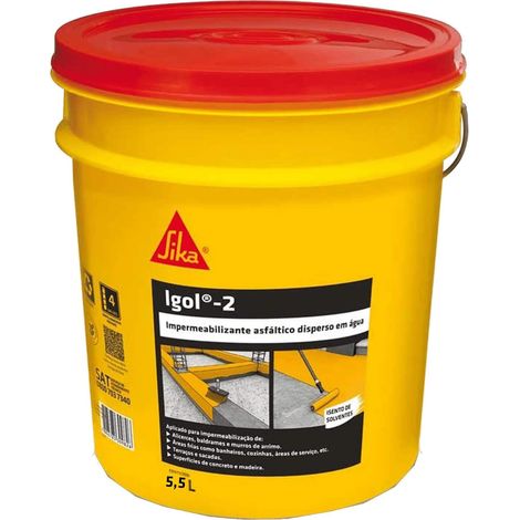 Sika - Sika Igol 2, Nero - Pasta bituminosa impermeabile all'acqua e alle soluzioni saline per opere interrate - Facilità di posa - Secchi da 5kg (1/5)