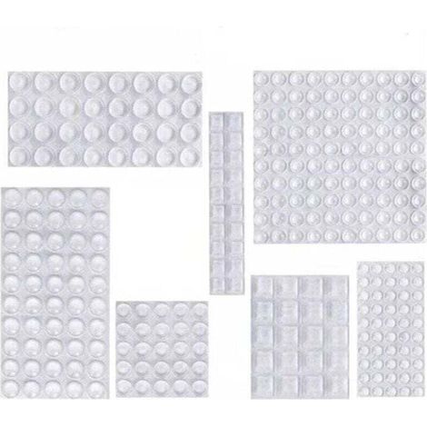 Patin Silicone, XU, Anti-Bruit Butées Patins de Protection Caoutchouc Auto-Adhésif Tampon Transparent Pieds Antidérapant pour Porte Placard, Cuisine, Salle de Bain, Bureau 7 Tailles - KZQ (1/4)
