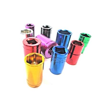 Toolzone 10pc Multi Coloured Metric Shallow Socket 10mm - 19mm Set 3/8" Drive (1/3)