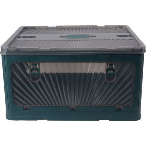 Faltbare Aufbewahrungsbox aus Kunststoff mit Deckel, großes Fassungsvermögen, faltbare Outdoor-Aufbewahrungsbox, robuster Kunststoffbehälter für Camping, Picknick, Auto, umweltfreundlich, groß (1/5)