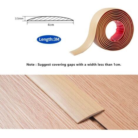 Barre de seuil de 3 mètres de long, barre de seuil autocollante en PVC, barre de seuil pour la jonction entre carrelage et parquet, 4 cm (1/4)