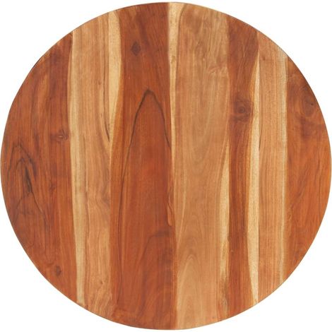 Vidaxl – Plateau de table rond en bois d'acacia massif 80 cm – Épaisseur 15-16 mm – Finition poli, peint et verni – Supports en bois inclus (1/7)
