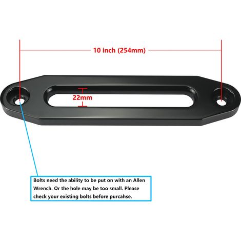 Guide d'étrave en aluminium pour treuil de 8000 à 13000 lb, montage de 10" (254 mm), 1 pièce (noir) (1/3)