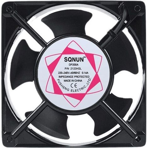Ventilateur axial pour boîte de cheminée Insérable Haute température Pales en métal Silencieux Universel 120 x 120 x 38 mm (1/4)