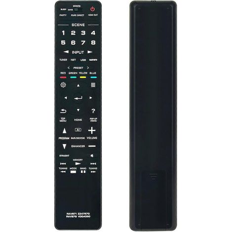 Télécommande de remplacement RAV571 ZZ47570 compatible avec les amplificateurs audio-vidéo Yamaha RX-V2085, RX-V3085, RX-A2080, RX-A3080 et RX-A1080 (1/5)