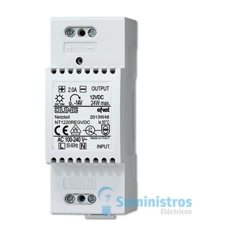 Jung Fuente de alimentación, DC 12 V, REG, 2 TE NT 1220 REG VDC