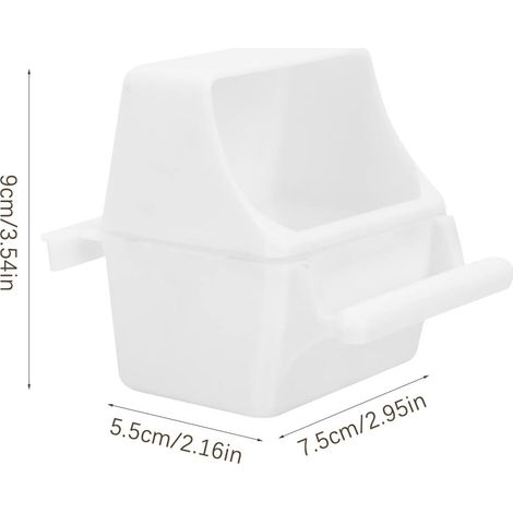 Mangiatoia per uccelli anti-spreco in 2 pezzi, mangiatoia per uccelli in gabbia, mangiatoia per uccelli da interno/esterno/Comodor, per canarini, calopsitte, fringuelli, parrocchetti, semi (bianco) (1/4)