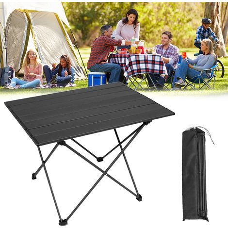 Table pliante en alliage d'aluminium, table de camping roulante antidérapante, robuste, mini table de pique-nique pour randonnée et voyage (1/3)