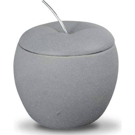 Brûle Parfum Pomme d’Amour - Brûleur Fondant Cire Parfumée – Diffuseur Huile Essentielle et Parfum d’Ambiance – Bougeoir Aromathérapie Porte Bougie Chauffe-Plat en Ciment - Hauteur: 12 cm (1/5)