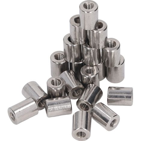 20 écrous de raccordement pour tige ronde, filetage femelle, acier inoxydable 304, M5x0,8, 12 L16 mm (1/5)