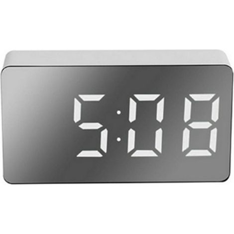 LED Mirror Digital Alarm Clock Multifunctional Mini Electronic Alarm Clock for Bedroom Living Room Office (1/5)
