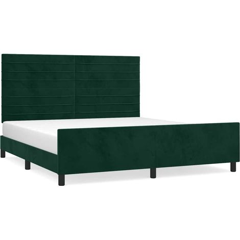 Maison Exclusive - Giroletto senza Materasso Verde Scuro 160x200 cm in Velluto