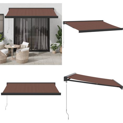 Markise Manuell Braun 300x250 cm - Markise - Sonnenschutz - Gartensonnenblende - Außenmarkise - Terrassenschirm - Home & Living (1/5)
