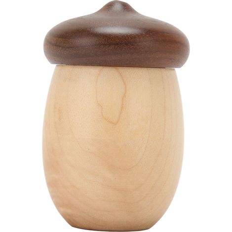 Porte-cure-dents en bois écologique, forme de gland, hauteur 8 cm, structure arrondie, idéal pour bureau et restaurant. (1/5)