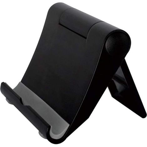 Support Telephone Bureau Portable Noir Pose Téléphone Pliable 360° Porte Smartphone Ajustable pour iPhone et Android Phone (1/5)