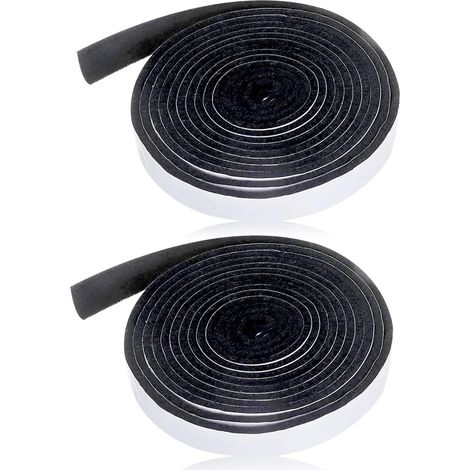 Lot de 2 joints d'étanchéité pour poêle et cheminée,2,5 m,3,5 mm d'épaisseur,joint auto-adhésif,résistant à la chaleur,pour fenêtre,cheminée et conduit de poêle,Noir,2,5 m x 1,3 cm x 0,35 cm (1/5)