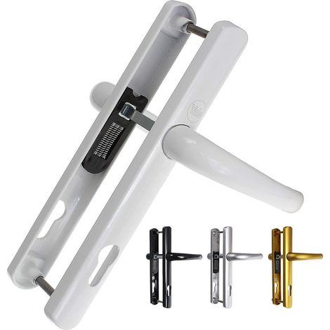 Yale Y2G-SSLL-WH Maniglia per porta superiore, sicurezza standard, centro 92 mm, distanza fori di fissaggio 215 mm, per porte in PVCu, finitura bianca, funziona con cilindri e serrature a mortasa,