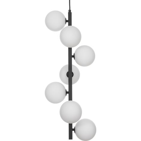 Lampadario in acciaio verniciato nero cm. L.30 P.30 H.75