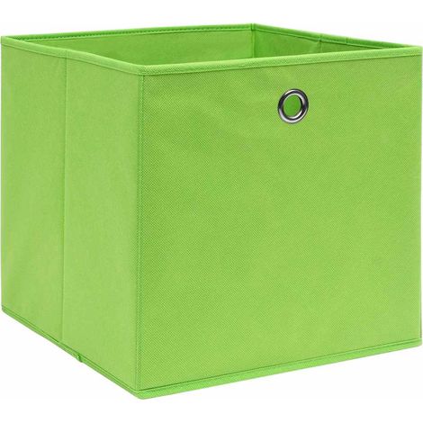 Cajas de almacenaje 10 uds tela no tejida verde 28x28x28 cm vidaXL