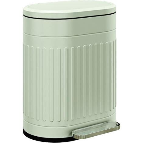 20L Light Green Metal Kitchen Bin with Soft Close Lid for Effortless Waste Disposal