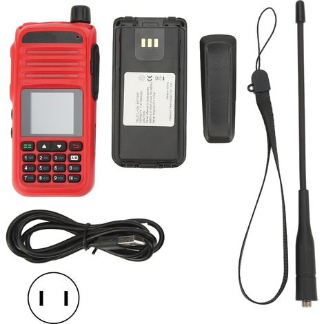 Talkie-walkie multibande UHF VHF AM FM, radio bidirectionnelle portable avec écran couleur 1,44 pouce, émetteur-récepteur mains-libres, prise américaine AC100-240V (1/5)