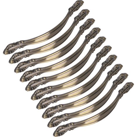 Lot de 10 poignées de porte couleur bronze pour commode, tiroir, armoire ou bureau à domicile (1/5)