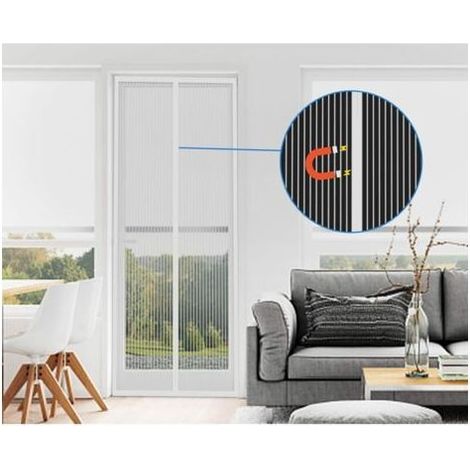 Moustiquaire porte fenêtre aimantée 150 x 240 cm – Toile résistante sans perçage – Protection efficace contre insectes – Pour portes coulissantes (1/5)