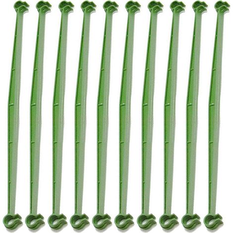 Lot de 10 connecteurs pour treillis de plantes, flexibles, robustes et antirouille, en plastique, pour tuteur extensible de légumes de jardin, tomate, etc. - Taille L