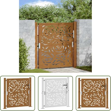 vidaXL Gartentor 105x105 cm Wetterfester Stahl Flammen-Design (1/5)
