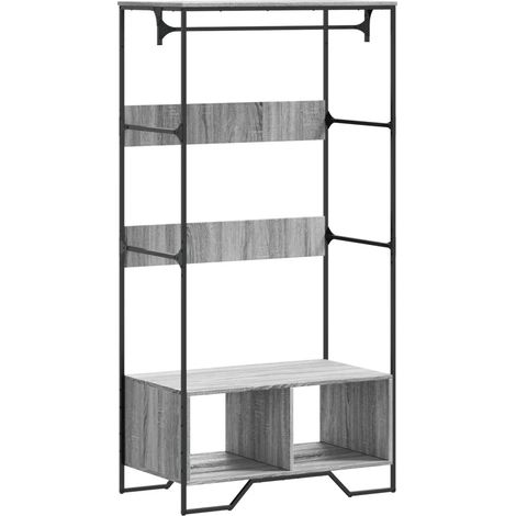 Armadio compatto stoccaggio minimalista 90 x 50 x 180 cm in legno multistrato grigio 020049586