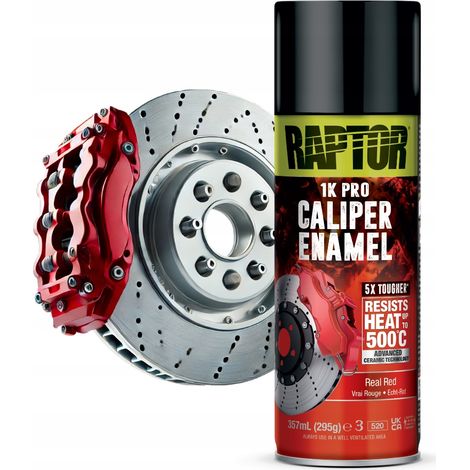 Vernice spray ceramica Raptor per pinze freno, rossa, resistente fino a 500 °C. (1/3)