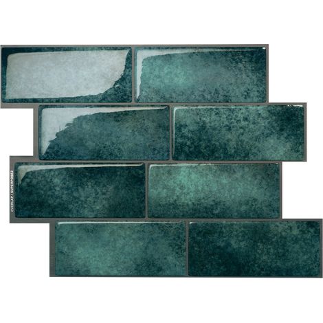 Smart Tiles Metro Medina - crédence adhésive bleu vert x4 - 29.34 x 21.28 cm