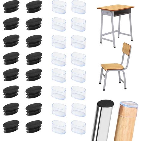 Embouts en Plastique pour Tubes Pieds de Meubles Embouts Ovales pour Pieds de Chaise en Plastique Bouchon pour Tuyau Ovale pour Pieds de Meuble Trampoline Armoire Chaise 32 pièces (15x30mm) (1/5)
