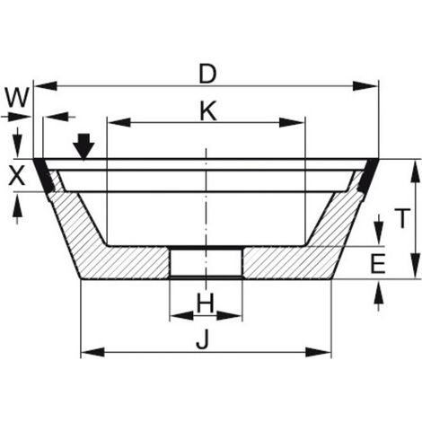 TYROLIT Diamant-Topf-Schleifscheibe DxTxH (mm), 100x35x20, Typ: D181