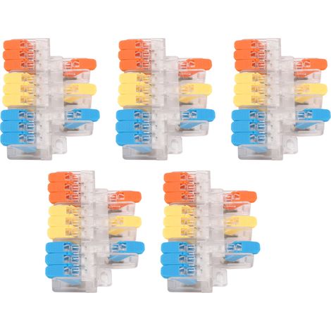 Lot de 5 raccords à levier Y639 3 entrées 9 sorties, bornier automatique rapide cuivre PA 41A 450V 0,5-6mm² (1/5)