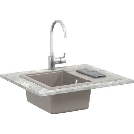 Évier Gris 560 x 460 mm 80% Quartz et 20% Résine