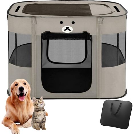 Parc pour chien pliable et transportable, enclos robuste pour animaux de compagnie, chenil d'intérieur et d'extérieur pour chiots et chats