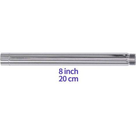 Bras De Douche - Rallonge Acier Inoxydable 20 Cm - Filetage G 1/2 - Pour Salle De Bain Camping Car Piscine - 1 Pièce (1/5)