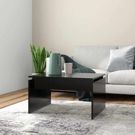 Table basse noir 68x50x38 cm bois d'ingénierie (1/5)