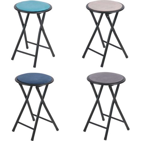 SGABELLO PIEGHEVOLE VELLUTO 4 COLORI ASSORTITI  FREDDI (1/5)