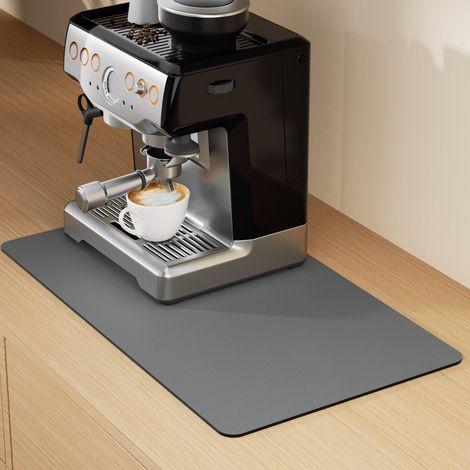 Tapis Égouttoir Vaisselle ( 60x50cm, Noir ) , Super Absorbant pour Cuisine, Machine à Café, Bar , Tapis Machine a Cafe pour Vaisselle, Bar, Machine à Café (1/5)