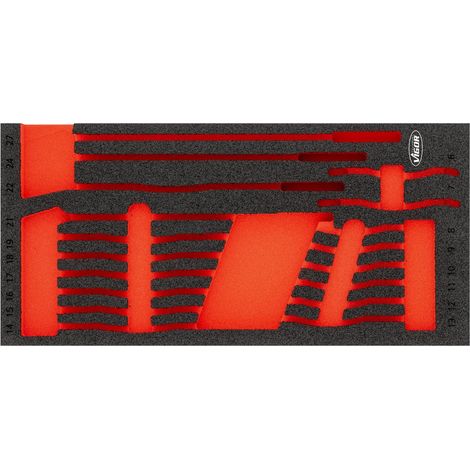 VIGOR Weichschaumeinlage, leer, L x B x H: 393 mm x 188 mm x 35 mm, Art.Nr. V6723N-L (1/2)