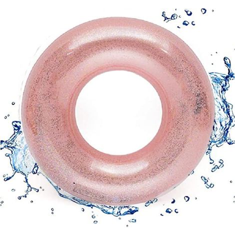 Anneau de Bain Nager Flotteurs Gonflables D'anneau de Natation Adulte Bouée Gonflable pour Piscine Bain Gonflable Durable Ronde d'été Piscine Plage confettis Paillettes Natation Flotteur Tube(90cm) (1/5)