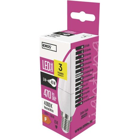 LED-Lampe Classic Kerzenform E14 neutralweiß 5 W (1/5)
