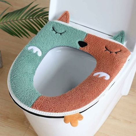 Housse De Siege De Toilette - Fermeture A Glissiere - Antibacterienne Lavable En Machine - Pour Salle De Bain - 2 Unites (1/5)