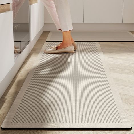 LAN Küchenmatte mit horizontaler Textur, lang und flach, 4020 cm (Diatomeenerde), leicht zu reinigen, waschbar, aus Kieselgur, saugfähig und rutschfest. (1/5)