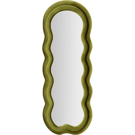 Specchio da parete in velluto verde, 60x4x160 cm – Miki (1/5)