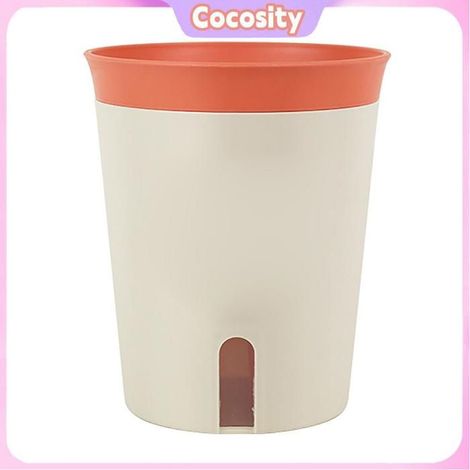Cocosity Pot de fleur Pot à arrosage automatique taille L, jardinière en plastique empilable rouge Orange avec trous de jardin (1/5)