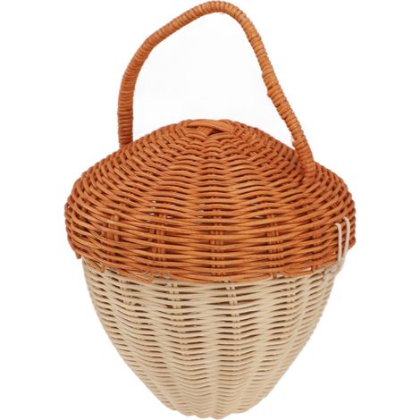 Panier Rangement Rotin Champignon avec Couvercle Décoratif (1/5)